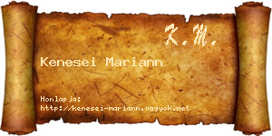 Kenesei Mariann névjegykártya