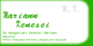 mariann kenesei business card